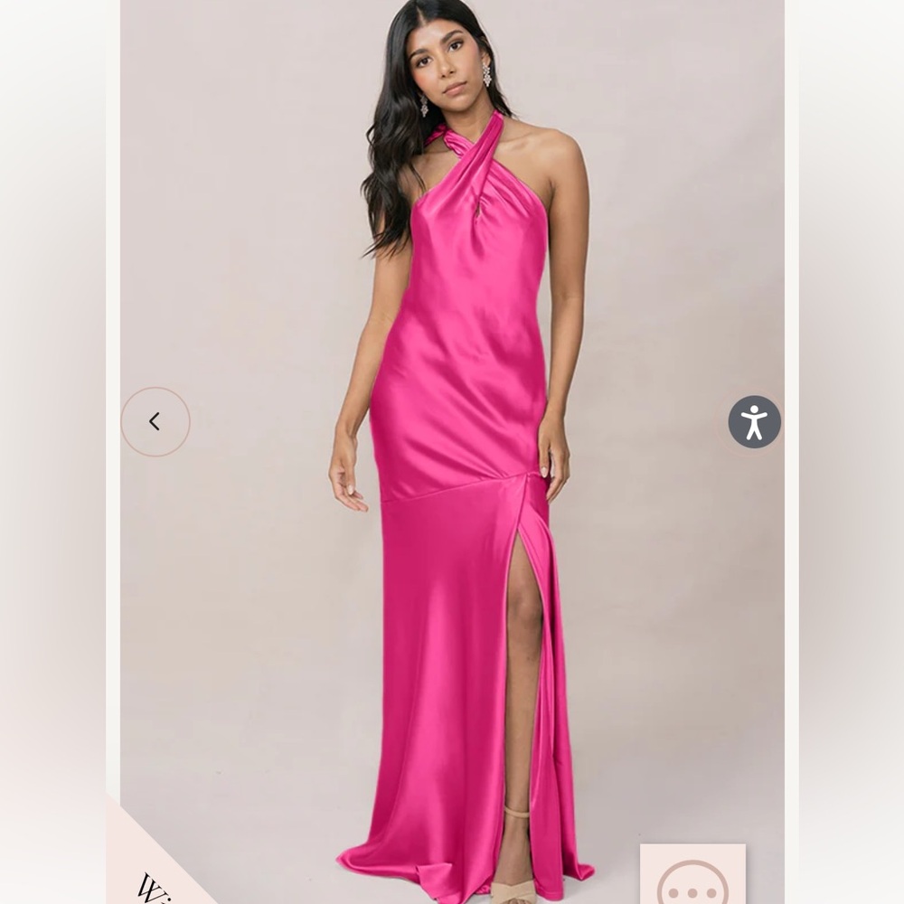 Revelry Satin Athena Malibu Pink Bridesmaids Dress